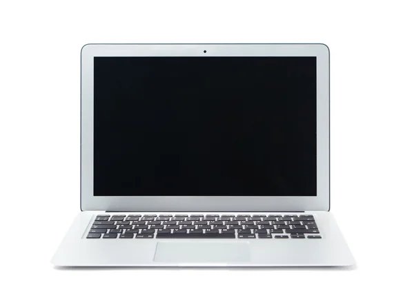 Thin gray laptop, front view — Stock Photo, Image