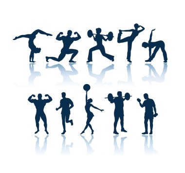Fitness silhouettes clipart