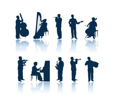 Musician silhouettes clipart