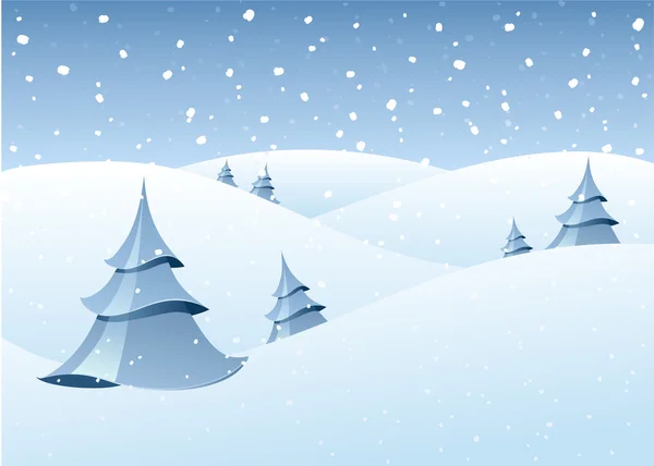 Paysage forestier d'hiver — Image vectorielle