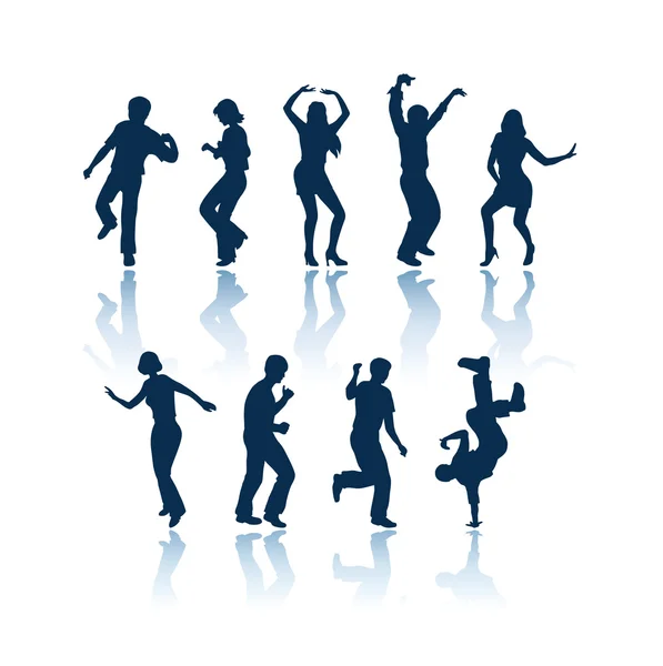 stock vector Dancing silhouettes