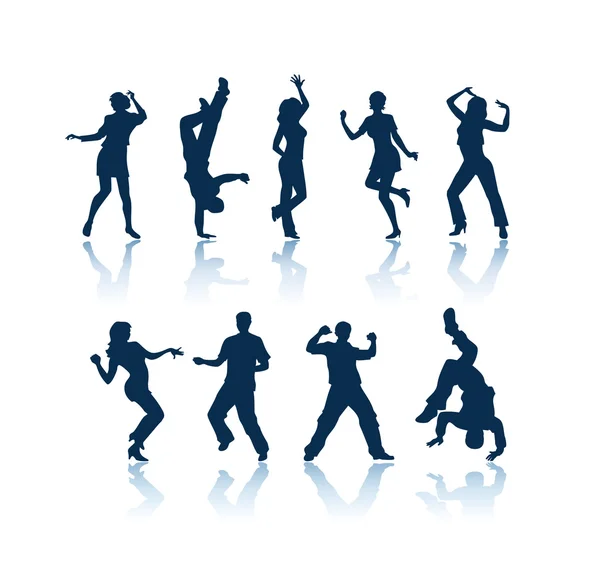 stock vector Dancing silhouettes