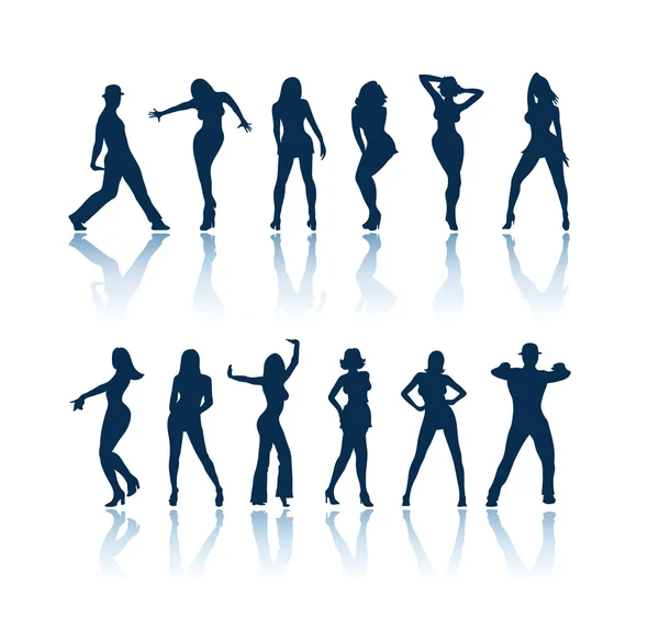 stock vector Dancing silhouettes