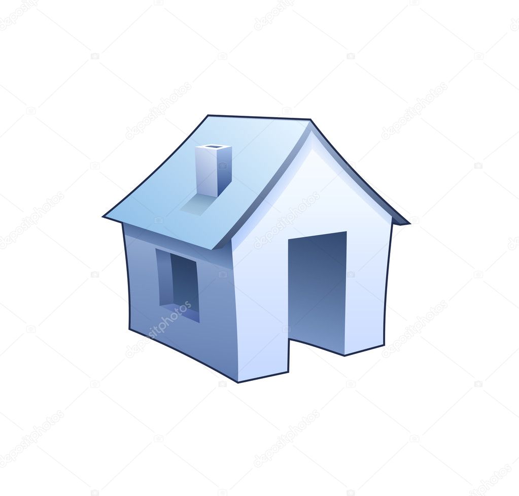 Internet homepage symbol - detailed icon of blue house