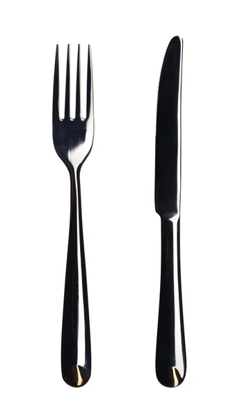 Rostfri kniv och gaffel — Stockfoto