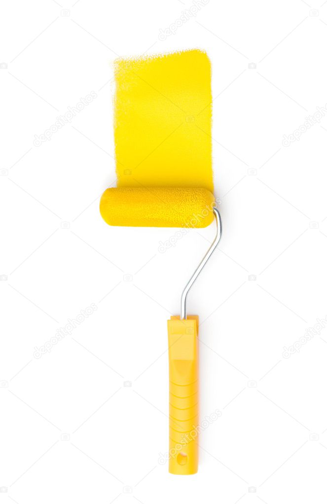 Painting roller, isolated on white