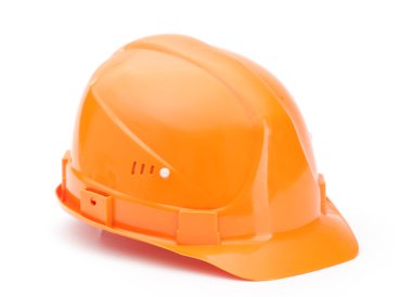 Orange hard hat, isolated on white clipart