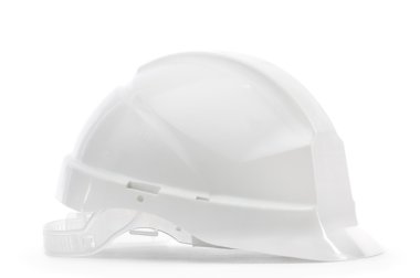 White hard hat in profile clipart