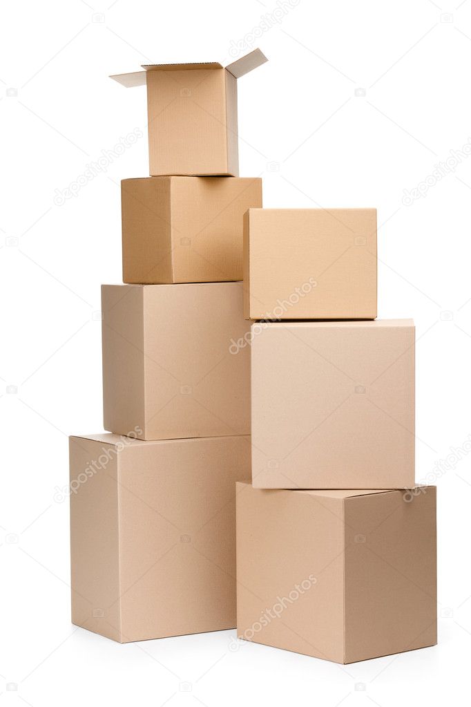 Two pyramids of boxes