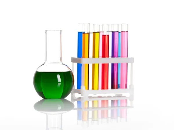 Set of test tubes and flask — Stock Photo, Image