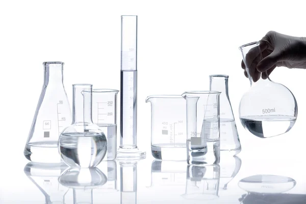 Set of empty glass flasks — Stock Photo, Image