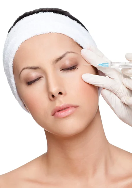 Botox gözkapağı düzeltme uygulama — Stok fotoğraf
