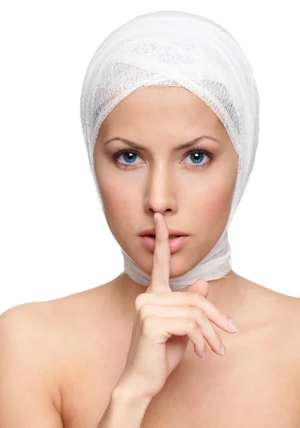 Keeping a secret of a facelift — Stock Photo, Image