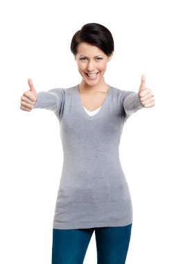 Pretty girl thumbs up clipart