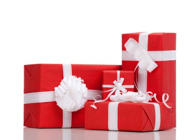 Boxes with Christmas presents clipart