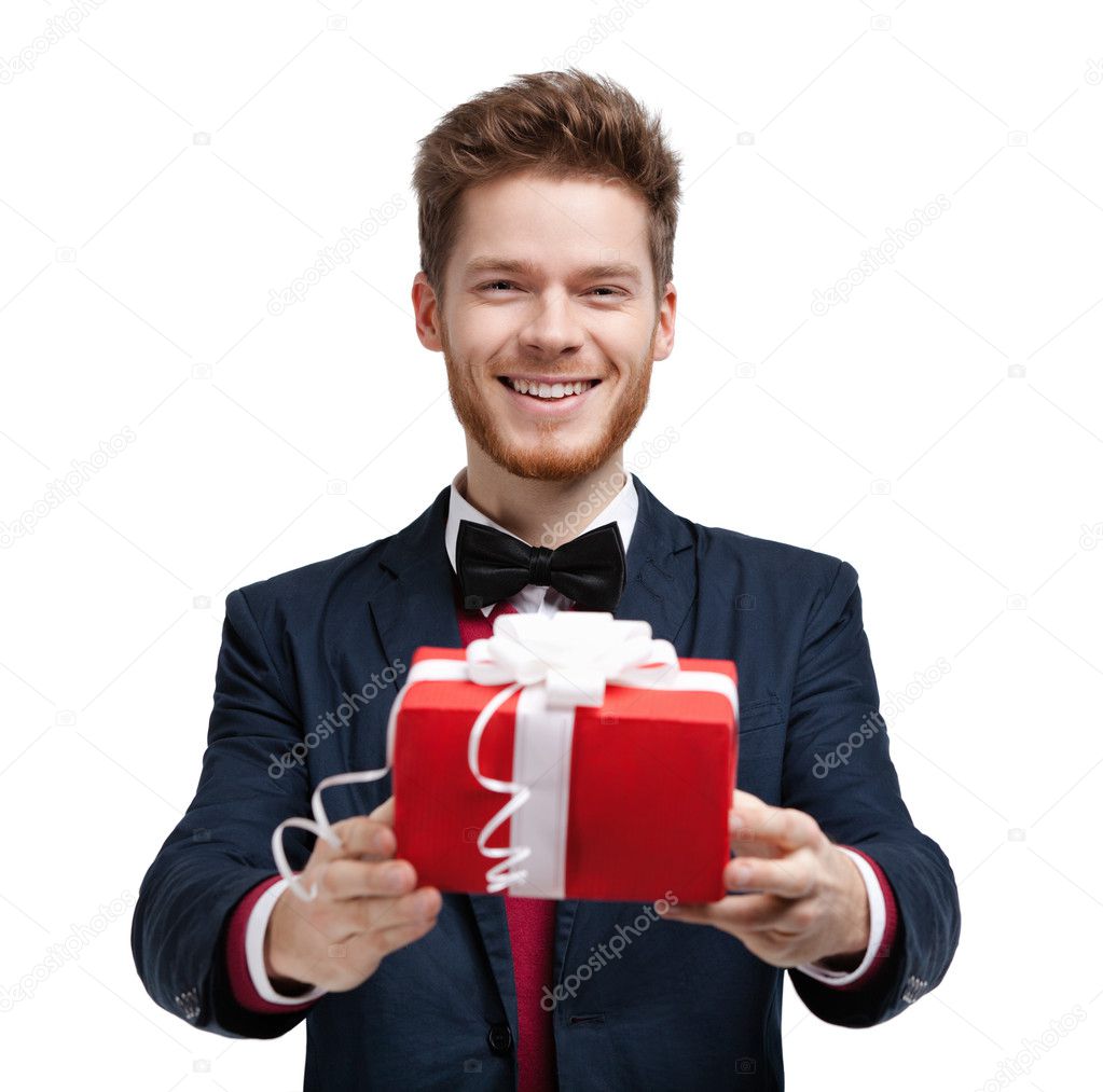 Man gives a present
