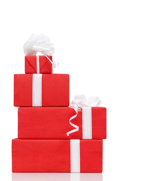 Pillar of boxes with presents — Stock Photo, Image