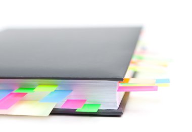 Business diary with a colored tabs clipart