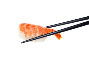 yemek çubukları ile nigiri