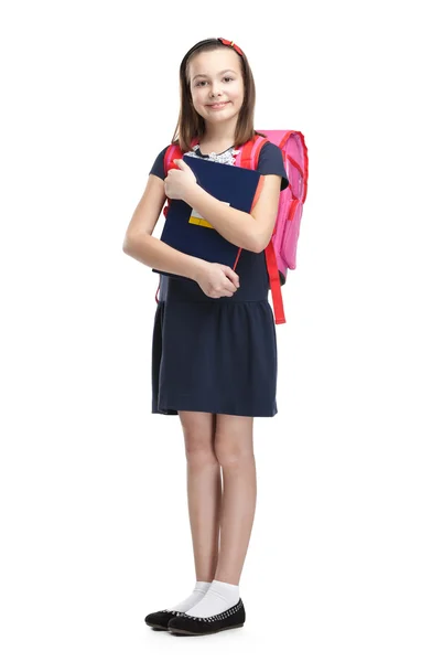 Schoolgirl with the briefcase — Stock Photo, Image