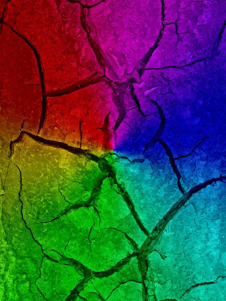 Abstrakte Regenbogen-Dürredetails, Textur der Wüste. — Stockfoto