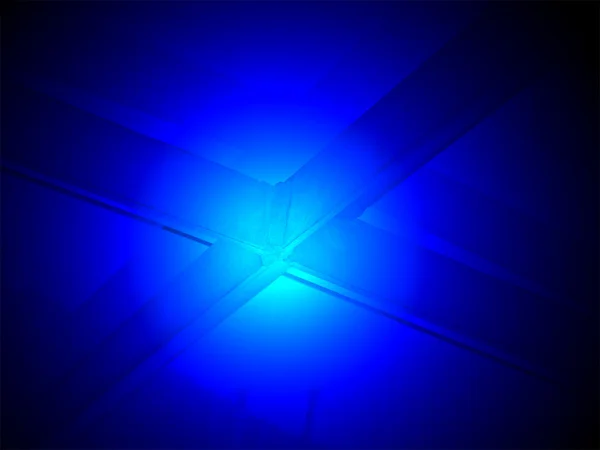 Magisches blaues Licht über abstrakter Metallkonstruktion, Wissenschaft. — Stockfoto