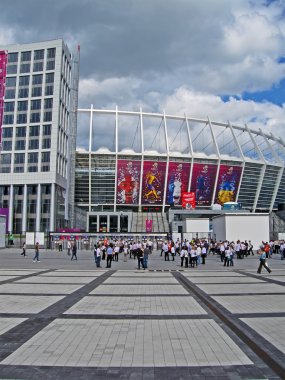 Renewed Olympic Sport Stadium before match Sweden-England in Kiev. clipart