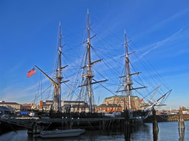 USS Constitution is the world oldest commissioned naval vessel in Boston. clipart