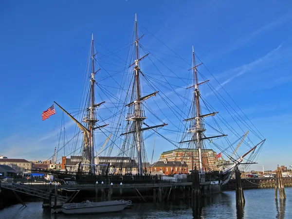 stock image USS Constitution is the world oldest commissioned naval vessel in Boston.