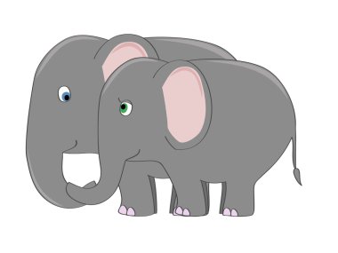 Elephant couple clipart