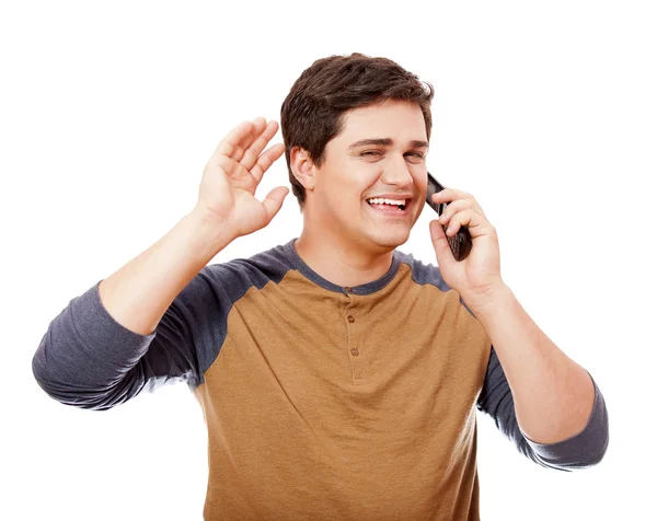 Surprised man with mobile phone. — Stock Photo, Image