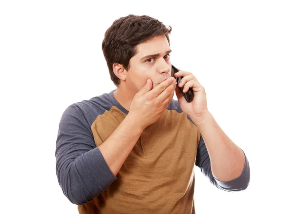 Sorprendido hombre con teléfono móvil . —  Fotos de Stock