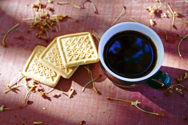 Cup of coffee with cookies — Stock Photo, Image