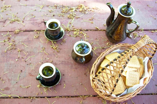 Café de la mañana con galletas — Foto de Stock