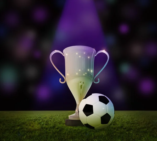 Pokal und Fußball — Stockfoto