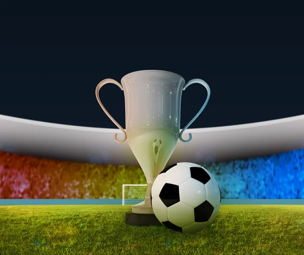 Soccer Cup and ball — Stock Photo, Image