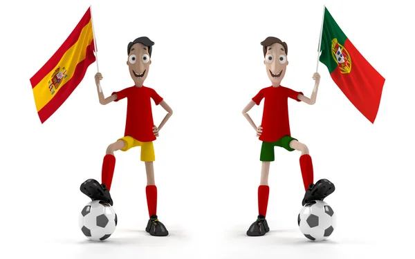 Hiszpania vs Portugalia — Zdjęcie stockowe