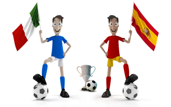意大利 vs 西班牙 — 图库照片