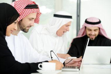 Arabic business at work ,teamwork clipart