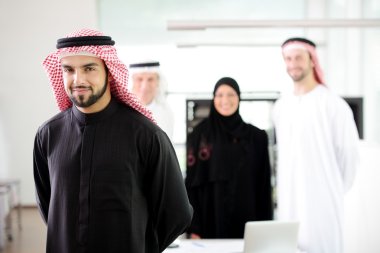Business arabic meeting indoor clipart