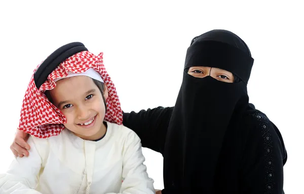 Stock image Muslim Arabic boy and girl with traditional clothes