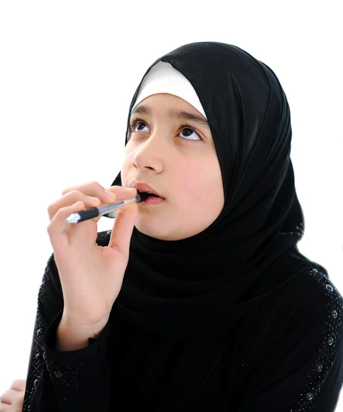 Escola árabe menina retrato — Fotografia de Stock