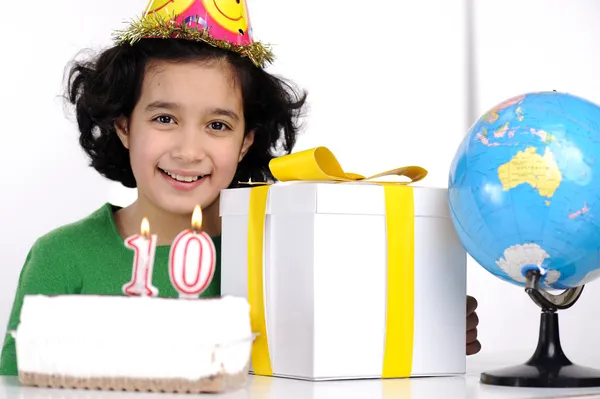 Happy birthday for 10 years old daughter — Stock Photo, Image