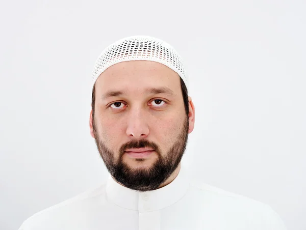 Arabské muslimské muže s vousy portrét — Stock fotografie