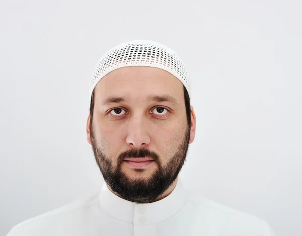 Arabské muslimské muže s vousy portrét — Stock fotografie