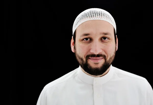 Hombre árabe musulmán con retrato de barba — Foto de Stock