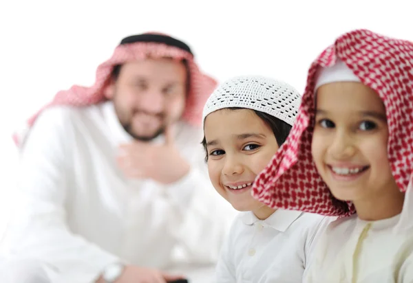 Arabic happy family indoor Stock Picture