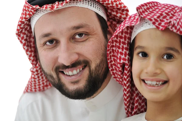 Middle eastern son and his father Stock Picture