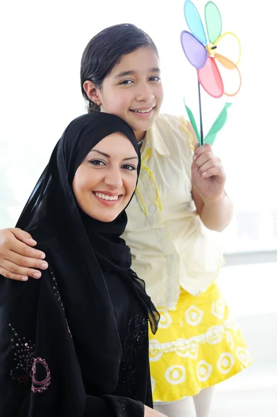 Muslim arabic mother and daughter Royalty Free Stock Images