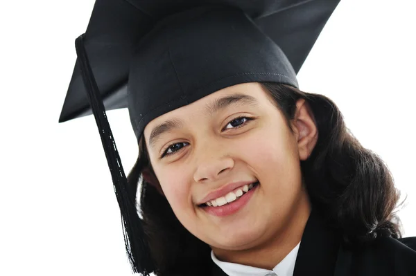 Diploma laurea piccolo studente bambino — Foto Stock